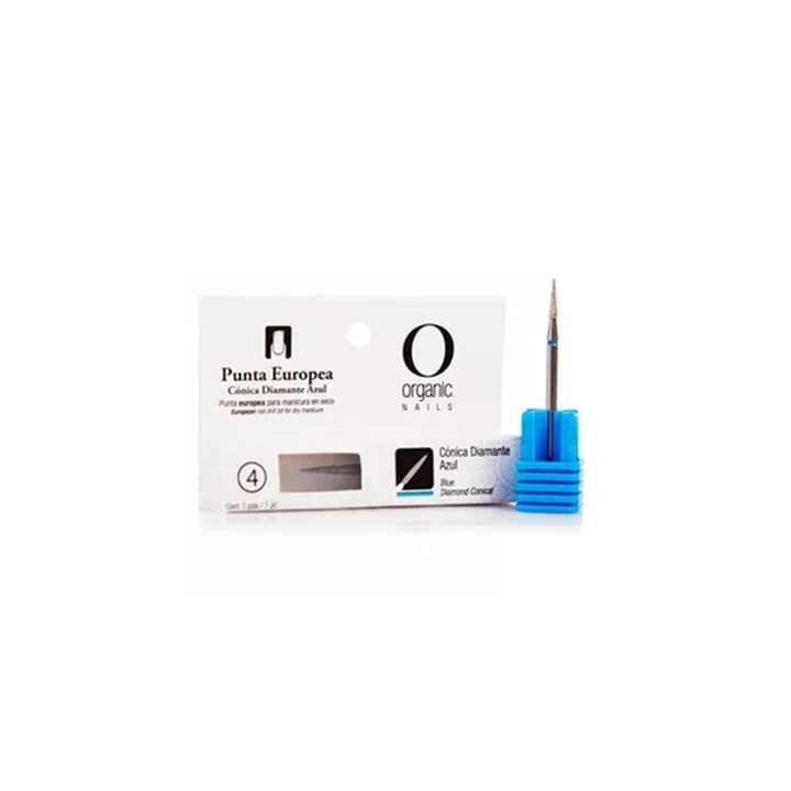 Punta Europea Conica Tipo Diamante Azul Organic Nails