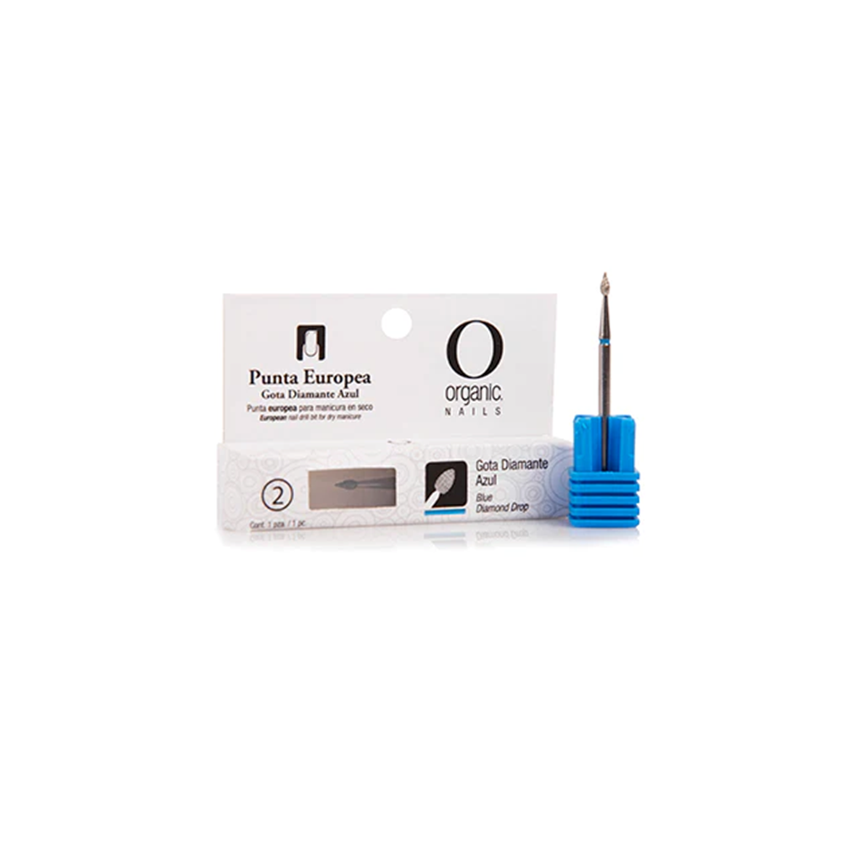 Punta Europea Gota Tipo Diamante Azul Organic Nails