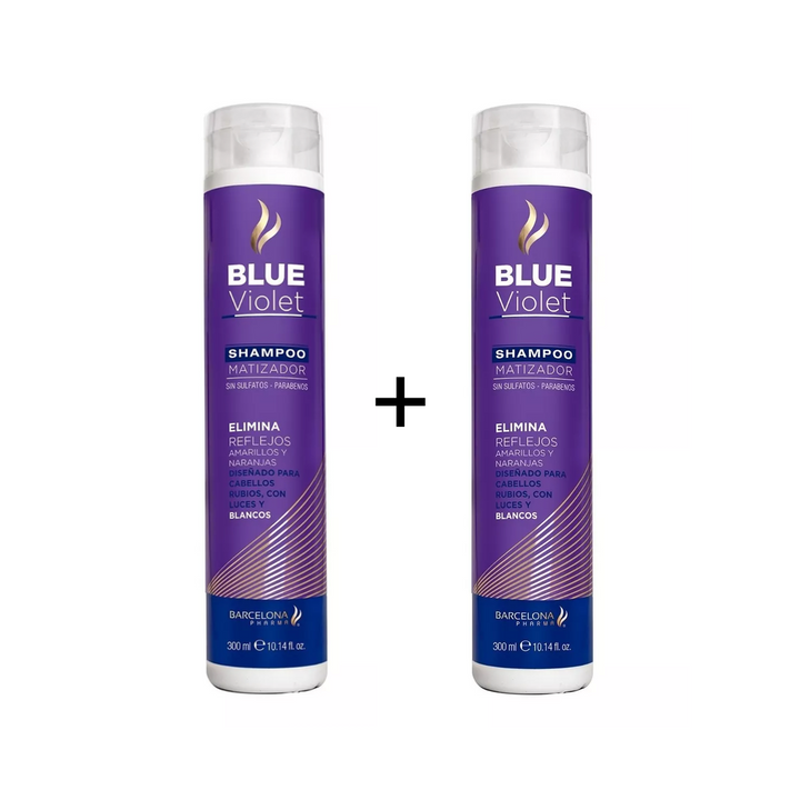 Shampoo Matizador Blue Violet  Barcelona Pharma 2 Piezas de 300 ml