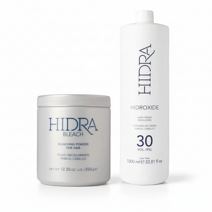 Decolorante Hidra Bleach Azul 350g + Peróxido 30 vol 1 L